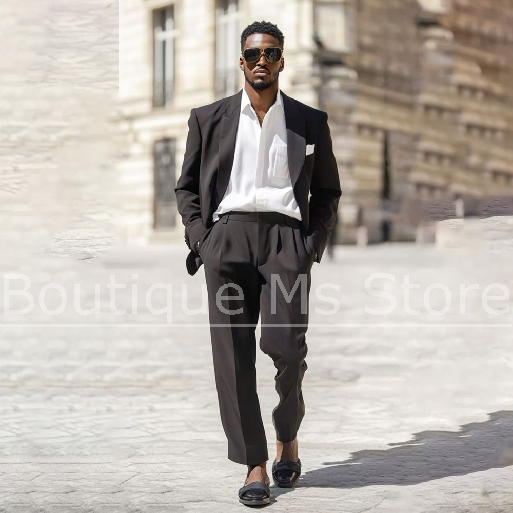 Men'S Formal Evening Wear - ชุดสูทผู้ชายสีน้ำตาลเข้ม 2 ชิ้น แบบกระดุมแถวเดียว สำหรับงานแต่งงาน ธุรกิจ