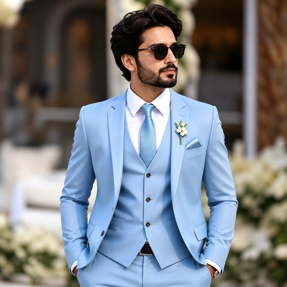 ชุดทักซิโด้ผู้ชายสีฟ้าอ่อนหรูห - Men'S Formal Evening Wear บทวิจารณ์และราคา