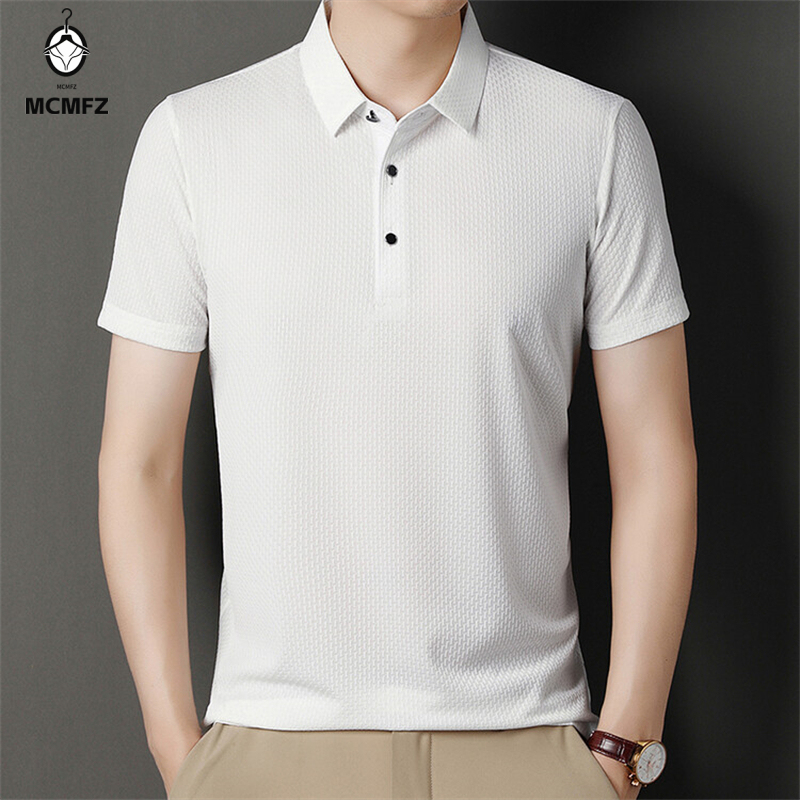 เสื้อโปโลแขนสั้นผู้ชาย ผ้าไหมน - Men'S Polo Formal Wear บทวิจารณ์และราคา