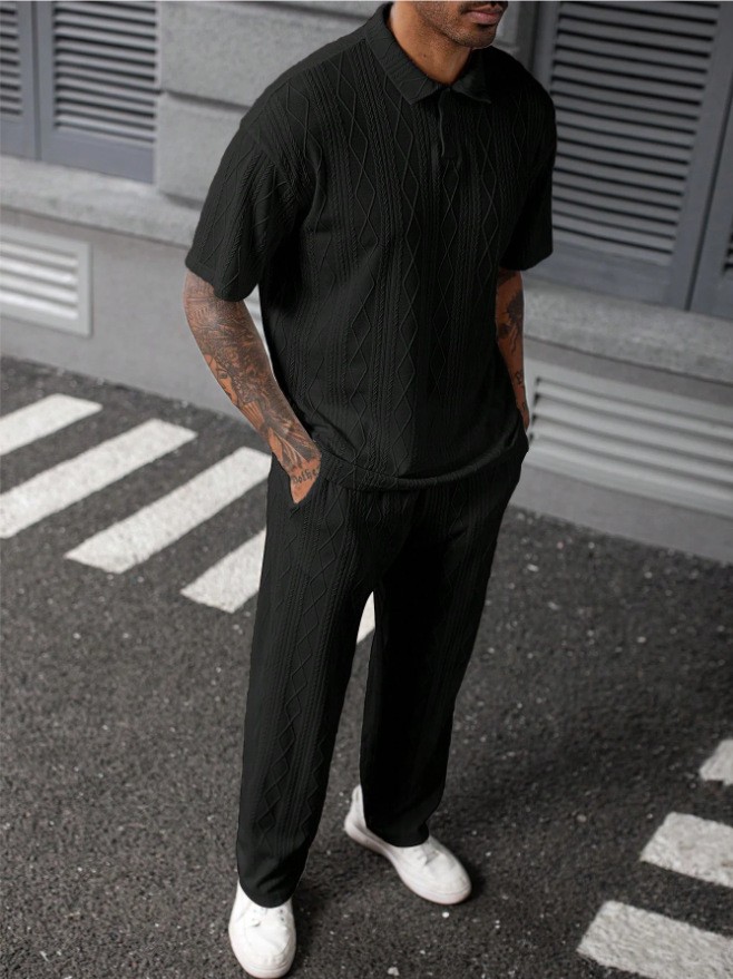 ชุดเสื้อโปโลถักลายแจ็คการ์ดสำห - Men'S Polo Formal Wear บทวิจารณ์และราคา