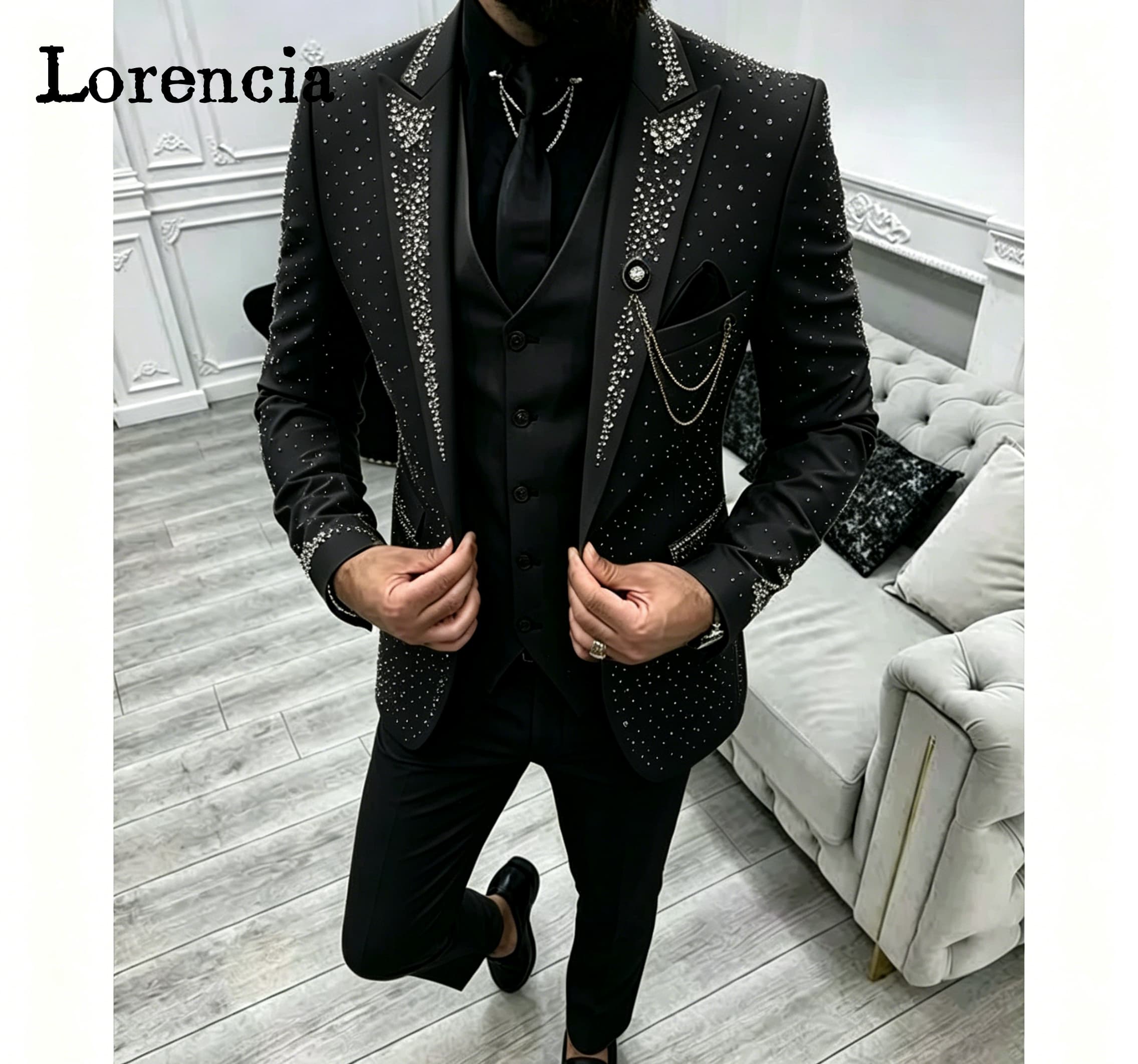 ชุดสูทผู้ชาย 3 ชิ้นสุดหรู ปกแห - Men'S Formal Evening Wear บทวิจารณ์และราคา