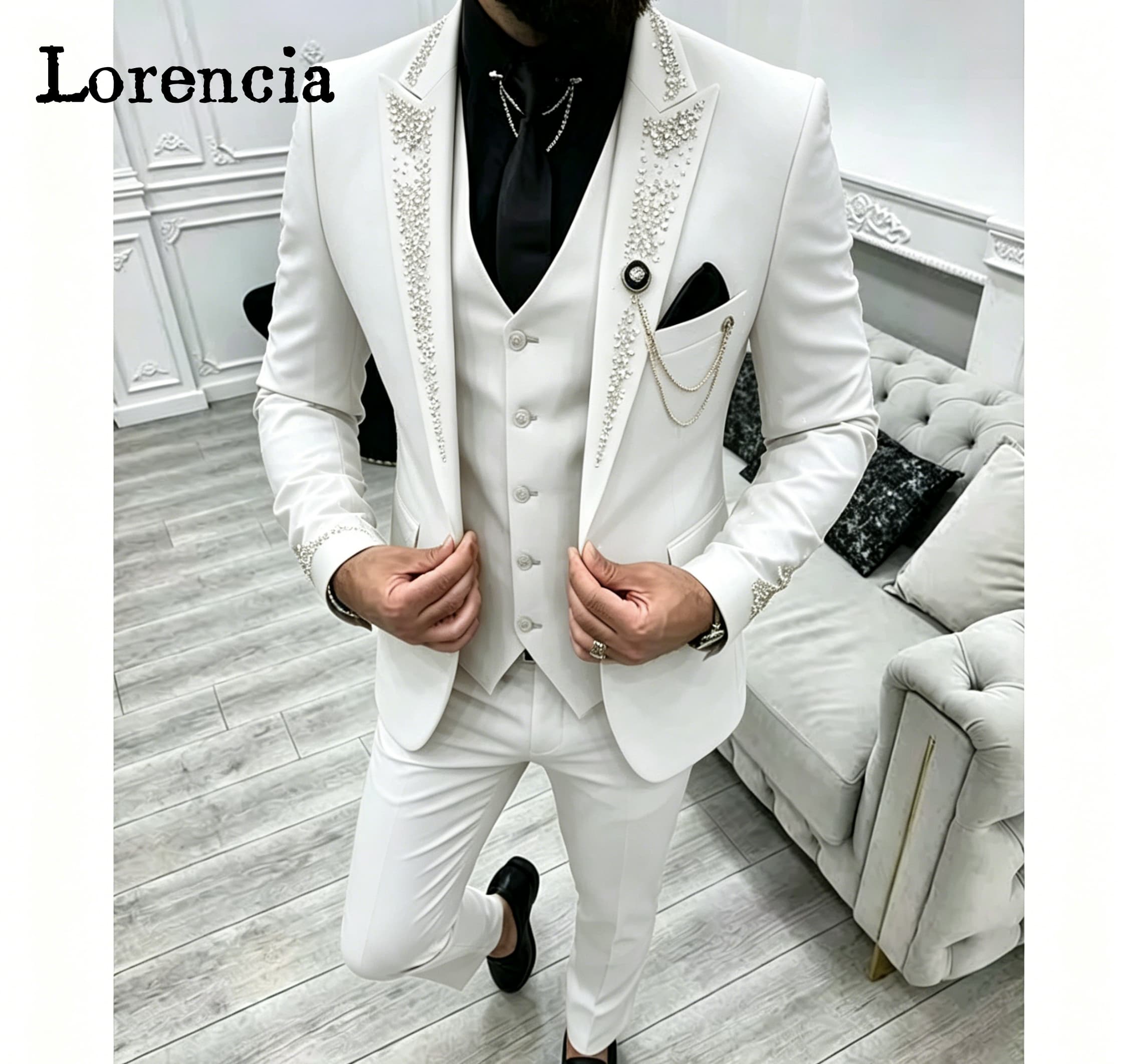 ชุดสูทผู้ชาย 3 ชิ้นสุดหรู ปกแห - Men'S Formal Evening Wear บทวิจารณ์และราคา
